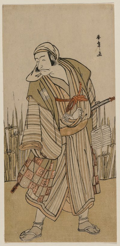 Ichikawa Danjuro V as a Traveller Beside a Clump of Iris by Katsukawa Shunsho