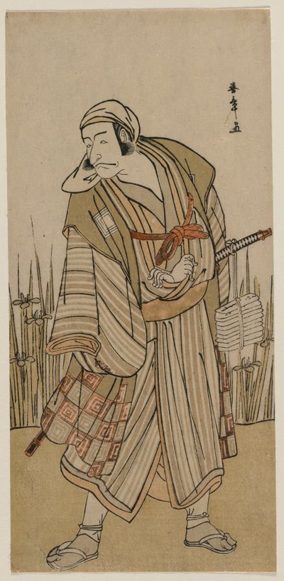 Ichikawa Danjuro V as a Traveller Beside a Clump of Iris, c. 1780 by Katsukawa Shunsho