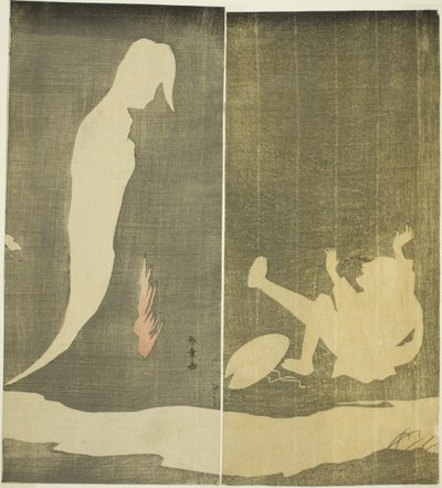 Man Falling Backward, Startled by a Woman