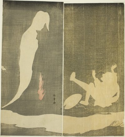 Man Falling Backward, Startled by a Woman