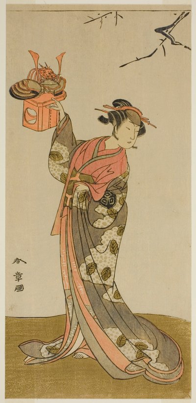 The Actor Arashi Hinaji I as Hananoi in the Play Gosho-zakura Horikawa Youchi, Performed at the Ichimura Theater in the Fourth Month, 1773 by Katsukawa Shunsho