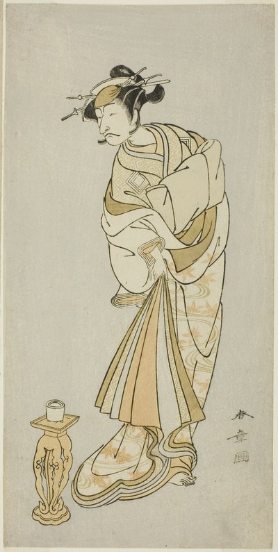 The Actor Ichikawa Danjuro V as the Spirit of Monk Seigen in the Shosagoto Dance Sequence "Sono Utsushi-e Matsu ni Kaede" (A Shadow-Picture of Pine and Maple), the Last Scene of Part Two of the Play Keisei Momiji no Uchikake (Courtesan in an Over-Kimono) by Katsukawa Shunsho