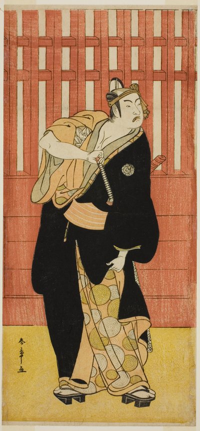 The Actor Ichimura Uzaemon IX as Soga no Goro Tokimune Disguised as Agemaki no Sukeroku in the Play Sukeroku Yukari no Edo-zakura, Performed at the Ichimura Theater in the Fifth Month, 1782 by Katsukawa Shunsho