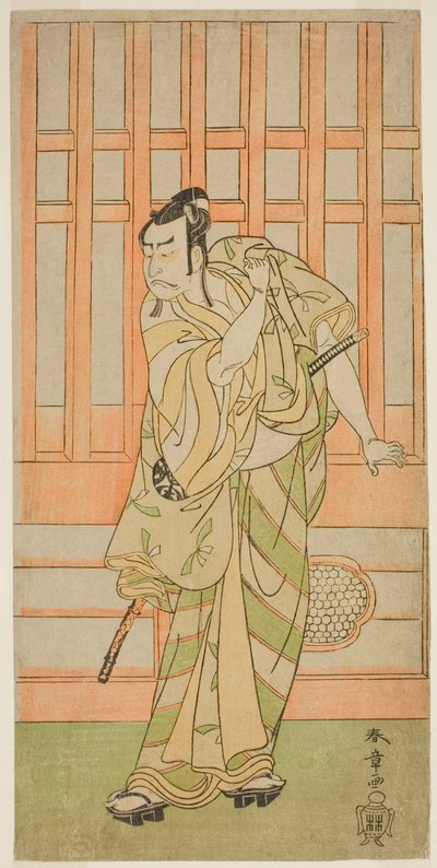 The Actor Nakamura Nakazo I as Kudo Saemon Suketsune in the Play Sakai-cho Soga Nendaiki, Performed at the Nakamura Theater in the First Month, 1771 by Katsukawa Shunsho