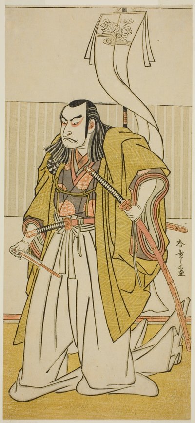 The Actor Nakamura Nakazo I as Kusunoki Masayuki Disguised as Uji no Joetsu, in the Play Go Taiheiki Shirishi-banashi, Performed at the Morita Theater in the Fourth Month, 1780 by Katsukawa Shunsho