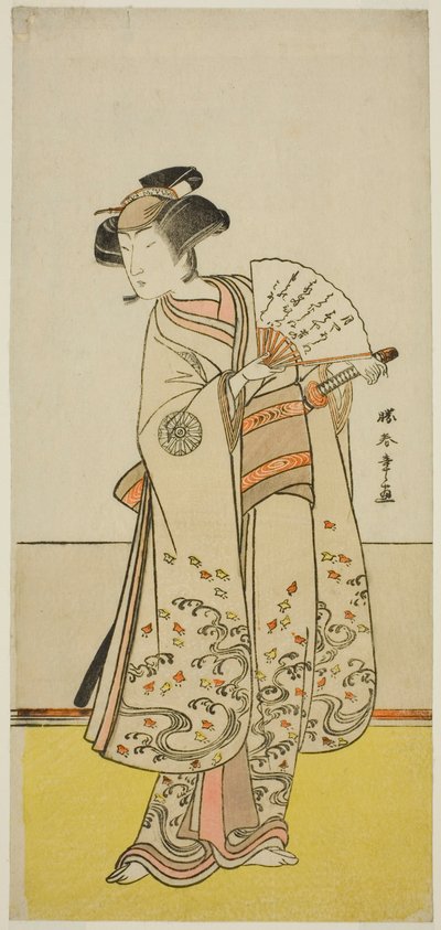 The Actor Nakamura Noshio I as Oiso no Tora in the Play Shida Yuzuriha Horai Soga, Performed at the Morita Theater in the First Month, 1775 by Katsukawa Shunsho