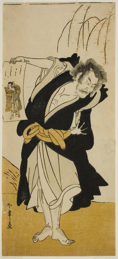 The Actor Otani Hiroemon III as the Renegade Monk Dainichibo in the Play Tsukisenu Haru Hagoromo Soga, Performed at the Ichimura Theater in the Third Month, 1777 by Katsukawa Shunsho