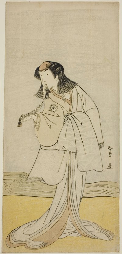 The Actor Segawa Kikunojo III as Miura no Katagai Disguised as the Nun Narukami, in the Play Ume-goyomi Akebono Soga, Performed at the Ichimura Theater in the Second Month, 1780 by Katsukawa Shunsho