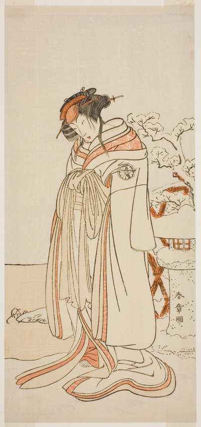 The Actor Segawa Kikunojo III as the Courtesan Kisewata in the Play Hana-zumo Genji Hiiki, Performed at the Nakamura Theater in the Eleventh Month, 1775 by Katsukawa Shunsho