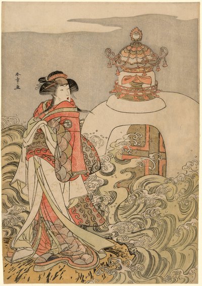 The Actor Segawa Kikunojo III as the Dragon Princess in the Play Saki Masuya Ume no Kachidoki, Performed at the Ichimura Theater in the Eleventh Month, 1778 by Katsukawa Shunsho