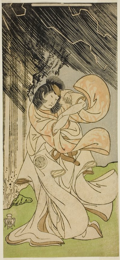 The Actor Yamashita Kinsaku II as a Thunder Goddess in the Play Onna Narukami by Katsukawa Shunsho