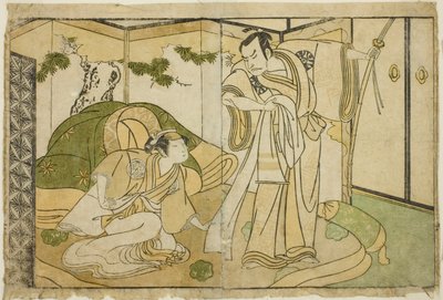 The Actors Nakamura Nakazo I as Taira no Kiyomori and Yamashita Kinsaku II as Tokiwa Gozen in the Play Nue no Mori Ichiyo no Mato, Performed at the Nakamura Theater in the Eleventh Month, 1770 by Katsukawa Shunsho