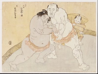 The Match between Tanikaze Kajinosuke and Kimenzan Tanigoro by Katsukawa Shunsho