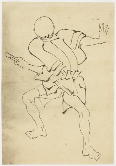 Armed Attendant (study) by Katsushika (school of) Hokusai
