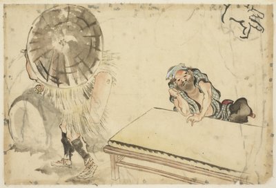 Mochi Maker and a Tatami Maker, c.1815-1849 by Katsushika (school of) Hokusai