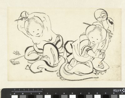 Two Women Doing Their Hair by attributed to Katsushika Hokusai