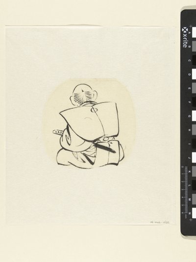 Seated Man, Seen from the Back by attributed to Katsushika Hokusai