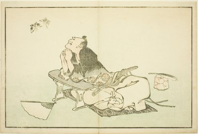 A Philosopher Watching a Pair of Butterflies, from The Picture Book of Realistic Paintings of Hokusai by Katsushika Hokusai