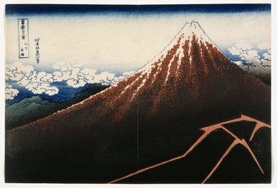 A Shower Below the Summit, from the series, Thirty-six Views of Mount Fuji, ca 1823 by Katsushika Hokusai