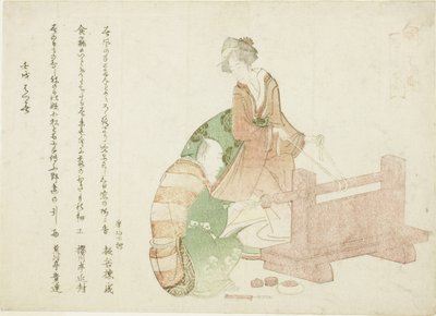 A turner and his assistant, from the series "Thirty-six Poets as Craftsmen" by Katsushika Hokusai