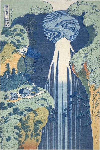 Amida Waterfall Deep in the Distance on the Kiso Road, from the series Tour of Waterfalls in Various Provinces by Katsushika Hokusai