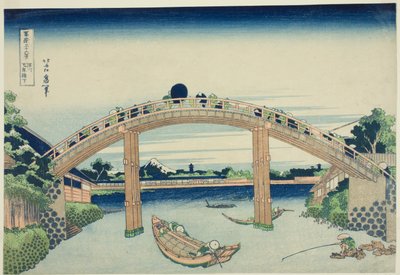 Beneath Mannen Bridge in Fukagawa from the series "Thirty-six Views of Mount Fuji" by Katsushika Hokusai