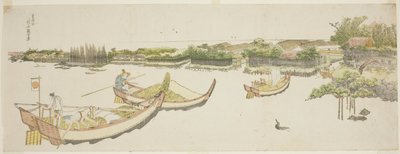 Boats Transporting Rice on the Sumida River by Katsushika Hokusai