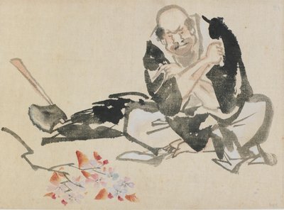 Buddhist Allegory of a Priest Burning Cherry Branches by Katsushika Hokusai