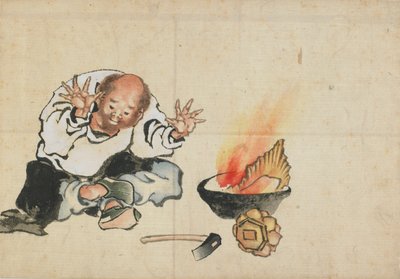 Burning a Buddhist Image, late 18th-early 19th century by Katsushika Hokusai