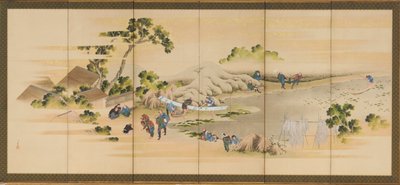 Country Scenes and Mount Fuji, One of a Pair, Edo Period, ca. 1830-1832 by Katsushika Hokusai