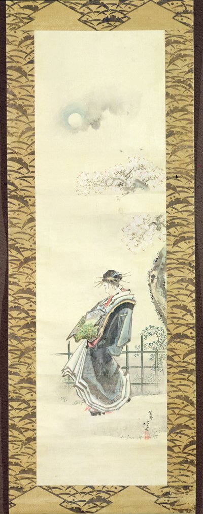 Courtesan Out for a Walk by Katsushika Hokusai