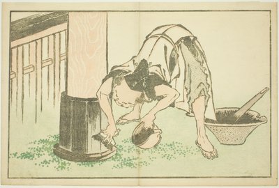 Craftsman Working on Temple (from The Picture Book of Realistic Paintings of Hokusai) by Katsushika Hokusai