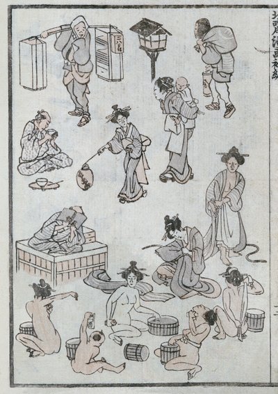 Daily Life Gestures, from a Manga by Katsushika Hokusai