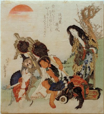 The Mountain Woman and Kintarō by Katsushika Hokusai