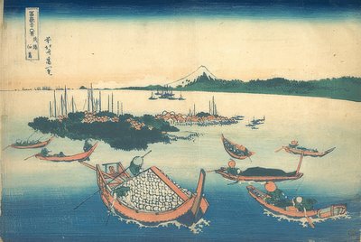 The Island of Tsukuda in the Province of Musashi (from the series 36 Views of Mount Fuji) by Katsushika Hokusai