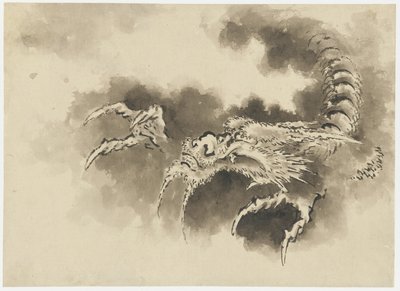 Dragon emerging from clouds, Edo period by Katsushika Hokusai