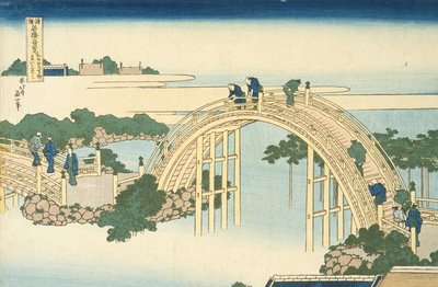 Drum Bridge of Kameido Tenjin Shrine from the Series Wondrous Views of Famous Bridges in All the Province by Katsushika Hokusai