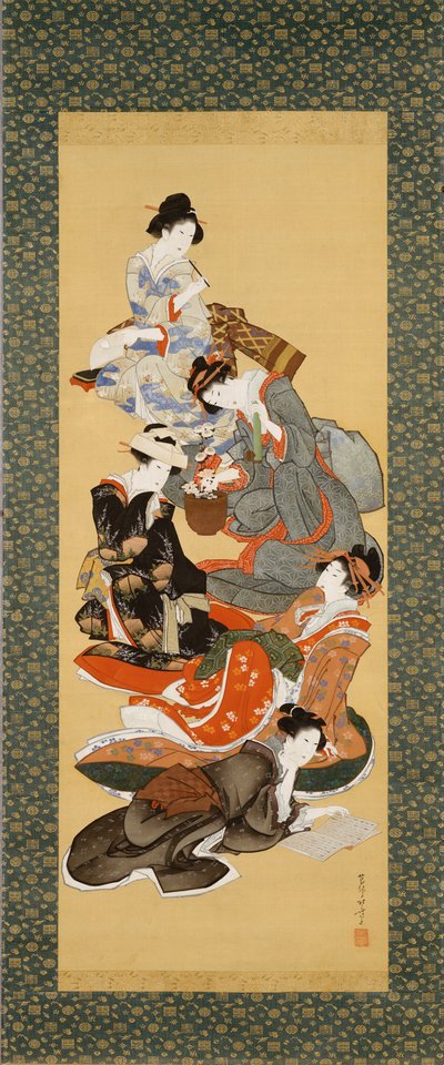 Five Beautiful Women by Katsushika Hokusai