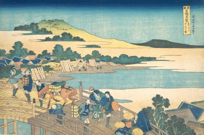 Fukui Bridge in Echizen Province, from the series Remarkable Views of Bridges in Various Provinces by Katsushika Hokusai