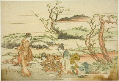 Gathering Spring Greens, from the album "Fuji in Spring" by Katsushika Hokusai