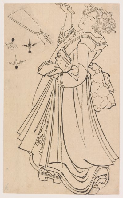 Girl Playing with a Battledore and Shuttlecock by Katsushika Hokusai