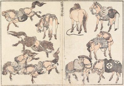 Horses by Katsushika Hokusai