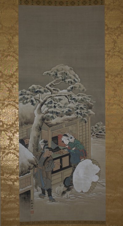 In Front of a Shop by Katsushika Hokusai