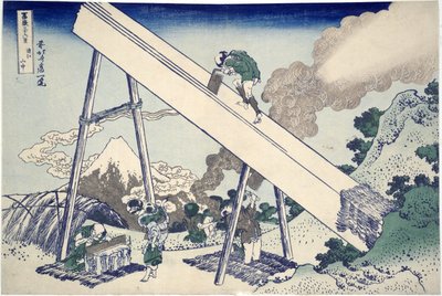 In the Totomi Mountains, from the series 36 Views of Mt. Fuji, pub. 1831 by Katsushika Hokusai