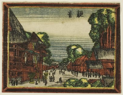 Kannon Temple, from the series Dutch-style Pictures: Eight Views of Edo by Katsushika Hokusai