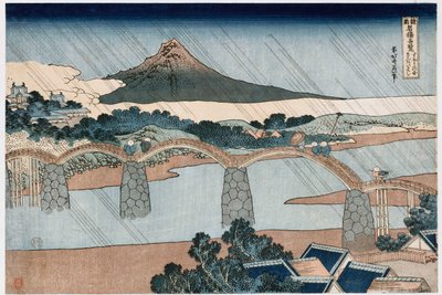 Kintai Bridge, Suo Province, from the series Wonderous Views of Famous Bridges in all the Provinces by Katsushika Hokusai