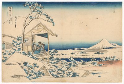 Koishikawa on a Snowy Morning, from the Series Thirty-six Views of Mount Fuji by Katsushika Hokusai