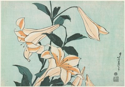 Lilies by Katsushika Hokusai