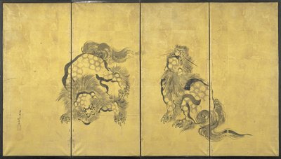 Lions by Katsushika Hokusai