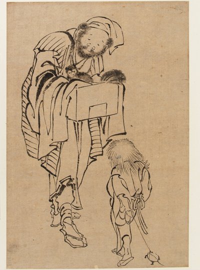 Man and Boy, Edo Period by Katsushika Hokusai